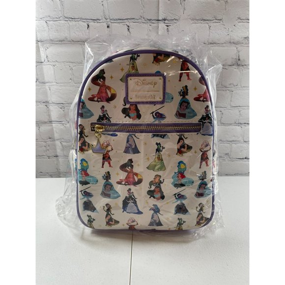NWT LOUNGEFLY Disney Princesses Dress Graphic Mini Backpack - Picture 9 of 9